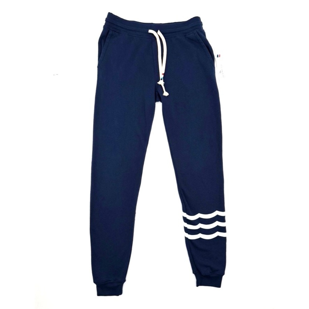 SOL‎ Angeles Jogger Sweatpants Womens Size S Navy Striped Lounge Casual USA